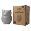 Owl Utensil Holder Decorative Ceramic Cookware Crock & Organizer, in Lovely Grey Color - Utensil Caddy and Perfect Kitchen Ceramic Decor Gift - 5" L x 7" H x 4" W – side angle – Comfify
