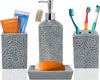 Designer 4-Piece Bathroom Accessory Set - Rose texture design
