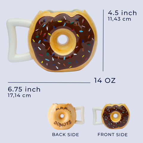 Ceramic Donut Mug- 14oz