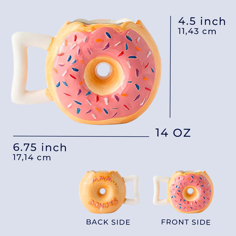 Ceramic Donut Mug- 14oz
