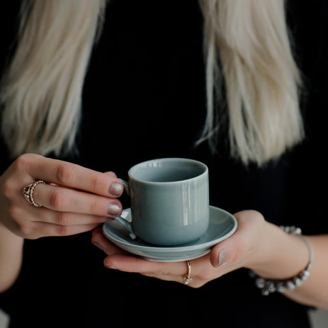 4oz. Espresso Cups Set of 4 With Matching Saucers