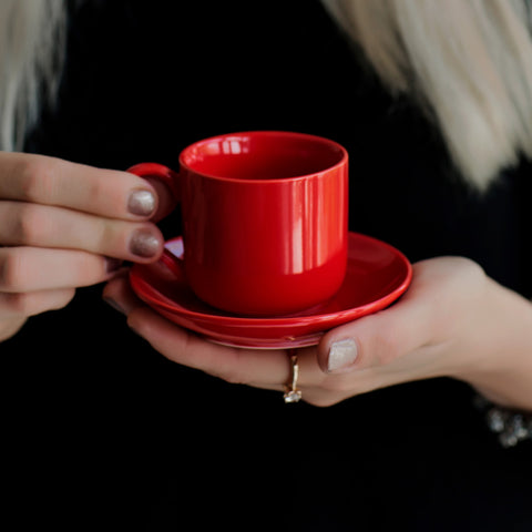 4oz. Espresso Cups Set of 4 With Matching Saucers