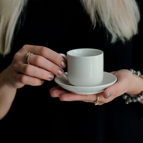 4oz. Espresso Cups Set of 4 With Matching Saucers