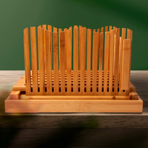 Bamboo Bread Slicer for Homemade Bread Loaf w/ Bread Cutting Board