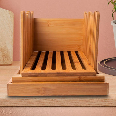 Bamboo Bread Slicer for Homemade Bread Loaf w/ Bread Cutting Board
