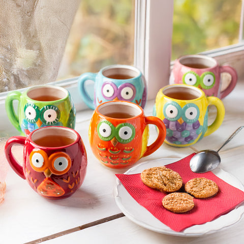 Novelty Owl Mugs – Set of 6