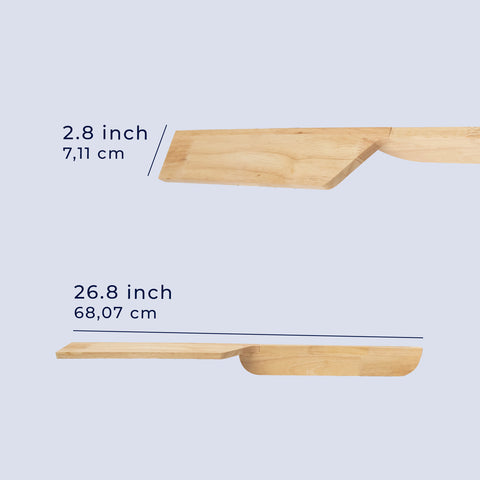 Magnetic Knife Holder for Wall w/Shelf - Wall-Mount Wooden Knife Strip made of Sturdy Bamboo
