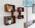Wall Mounted Square Shaped Floating Shelves – Set of 5