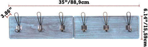 Rustic Wall Mounted Coat Racks with 3 Sturdy Hooks – Set of 2