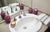 Designer 4-Piece Bathroom Accessory Set - Moroccan Trellis Design