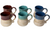 Ceramic Rustic Mugs- 16 oz - Set of 6 - Multicolor Farmhouse