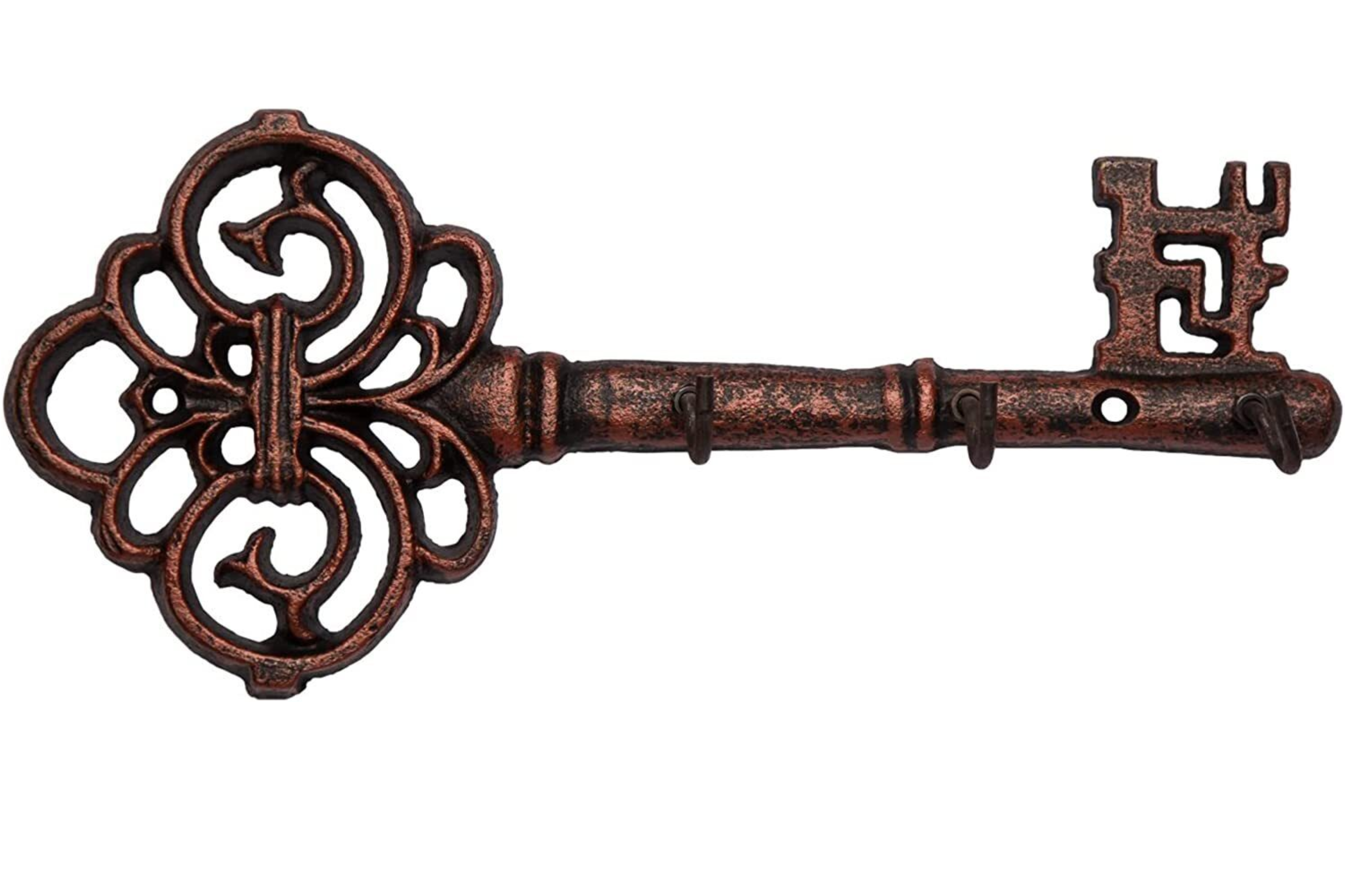 Comfify Key Holder for Wall - Cast Iron Decorative Farmhouse Rustic Wall  Mount Key Organizer - 4 Key Hooks - Vintage Key Rack for Entryway with  Screws