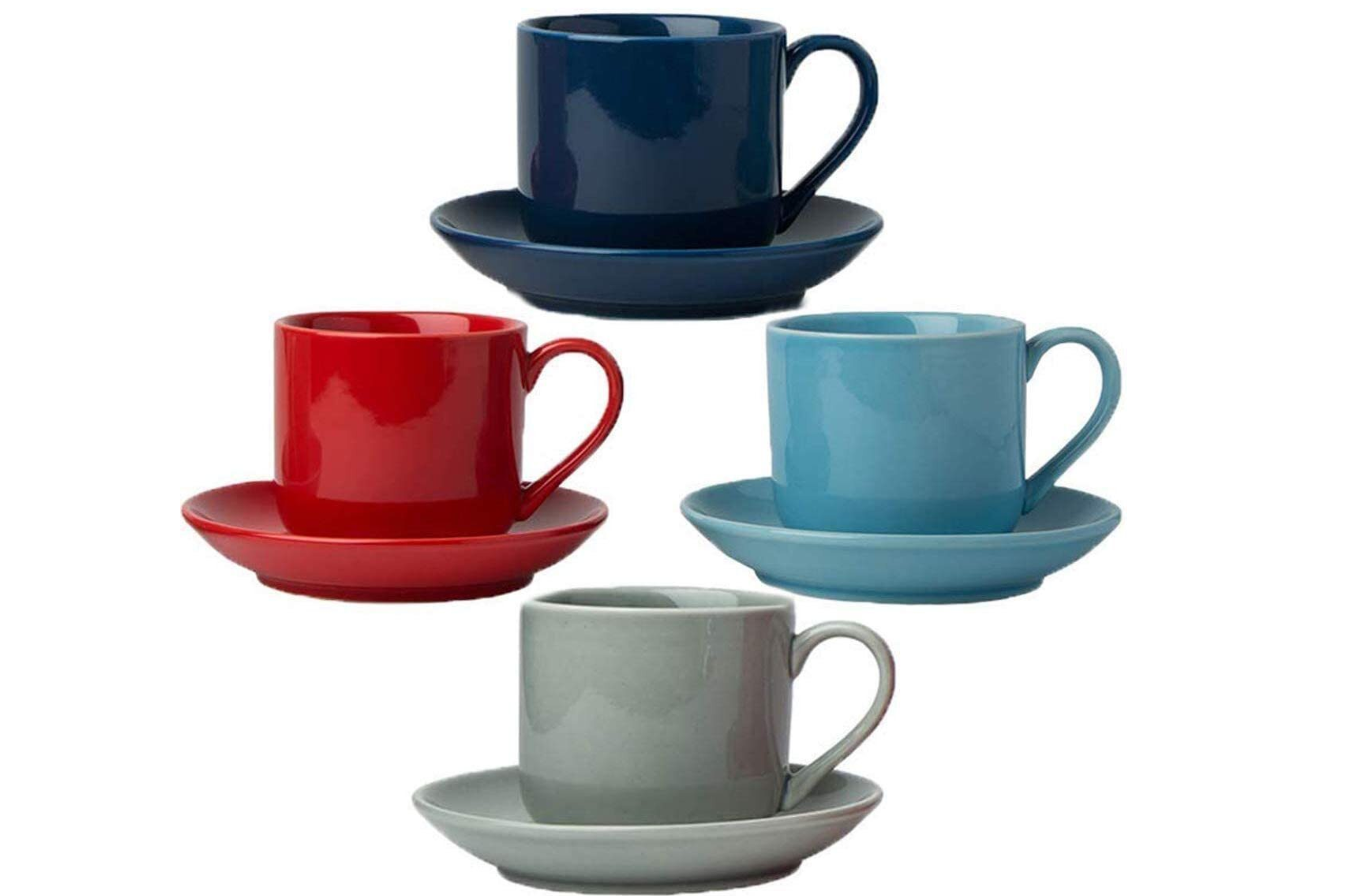 4oz. Espresso Cups Set of 4 With Matching Saucers– Comfify
