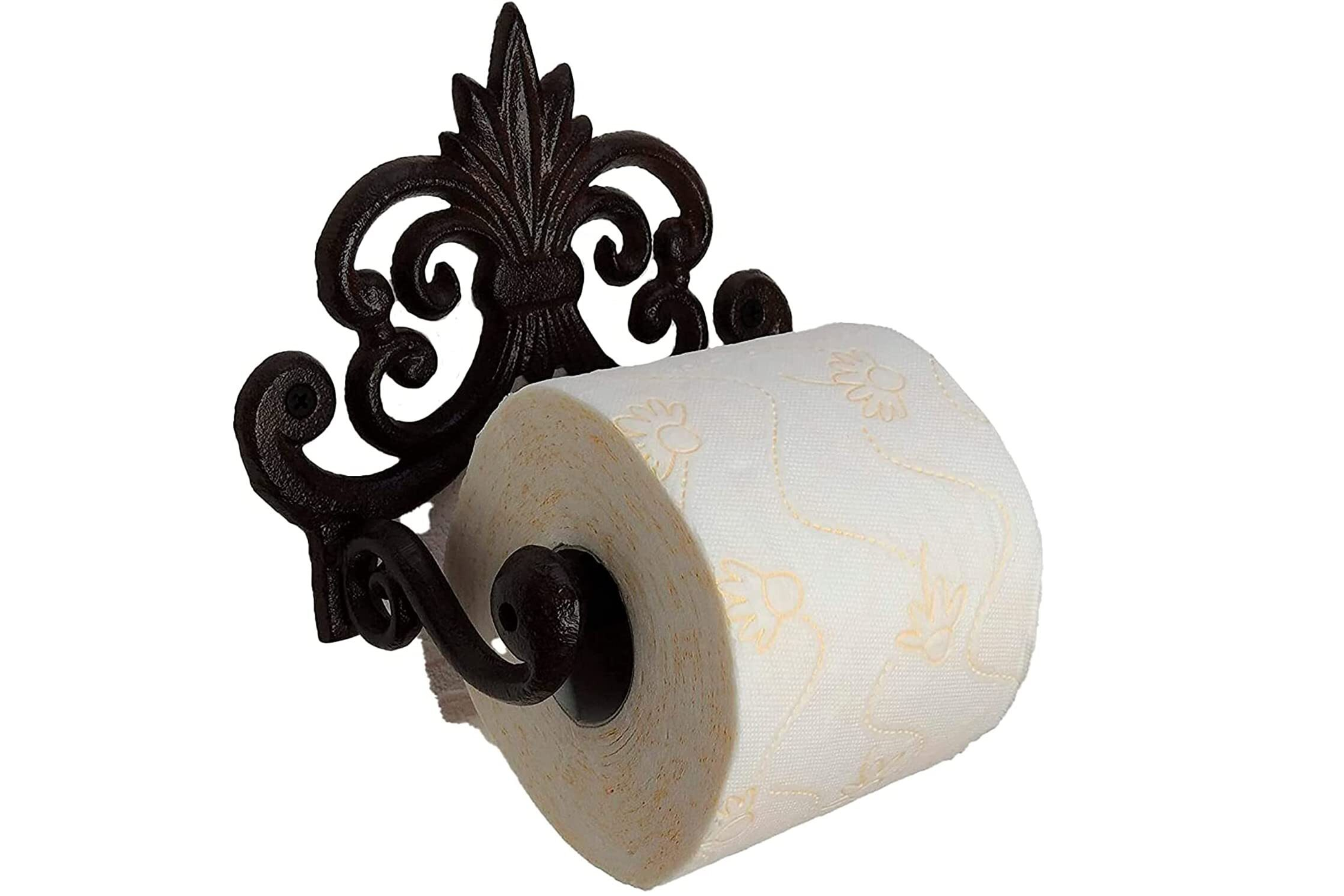 Fleur Fluer de Lys Toilet Paper Stand Portable Cast Iron