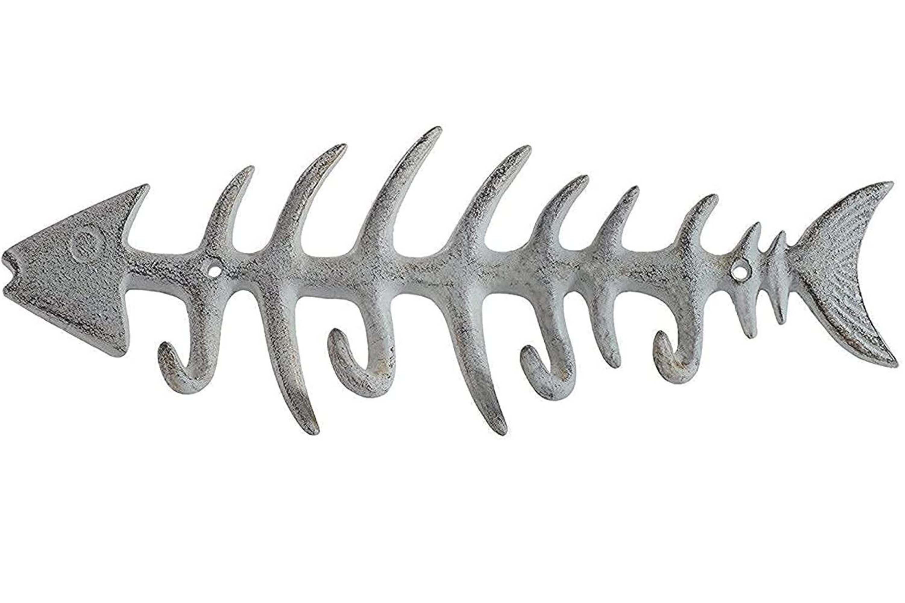 Decorative Cast Iron Hanger w/ 4 “Fish Bones” Hooks– Comfify
