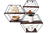 Industrial, Wall Mounted Hexagonal Floating Shelves – Set of 3 Decorative Metal Wire Shelves - Dark Brown