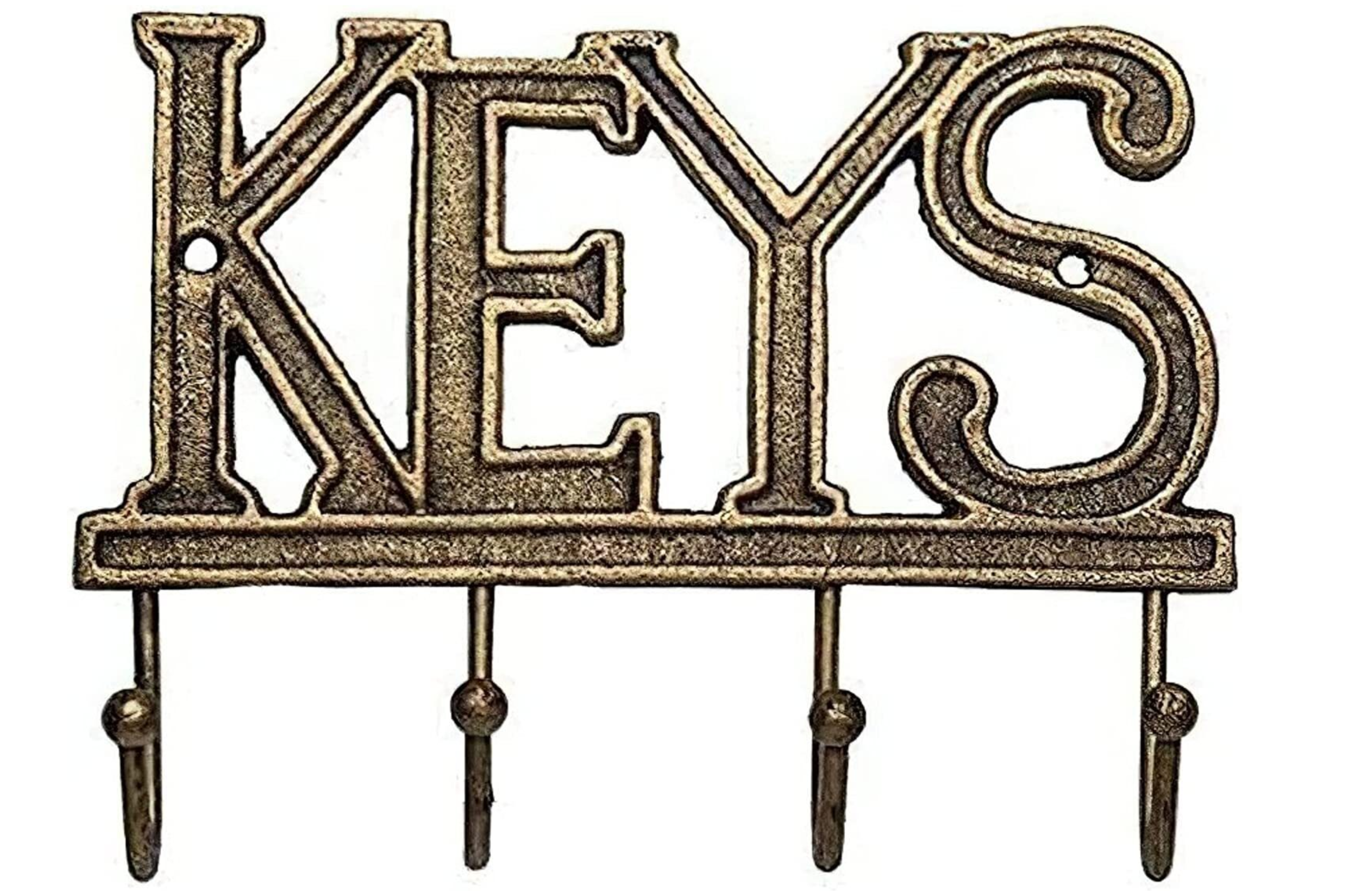 Comfify Key Holder for Wall - Cast Iron Decorative Farmhouse Rustic Wall  Mount Key Organizer - 4 Key Hooks - Vintage Key Rack for Entryway with  Screws