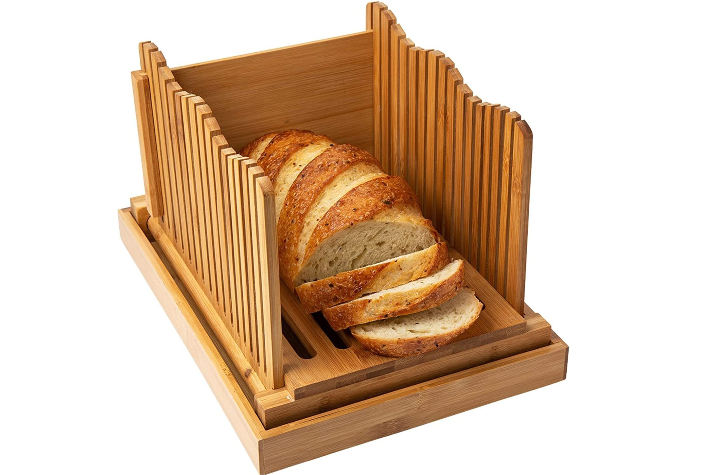 Bamboo Bread Slicer Cutting Guide Bread Cutter for Kitchen Loaf Cake with  Crumbs Tray Storage Box - China Kitchenware and Fiber Storage Box price