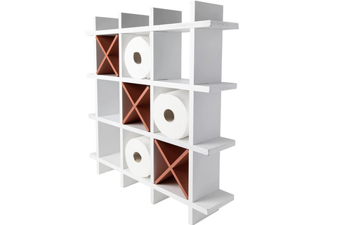 Unique Rustic Tic-Tac-Toe Toilet Paper Holder for Bathroom - Country Modern Toilet Paper Storage