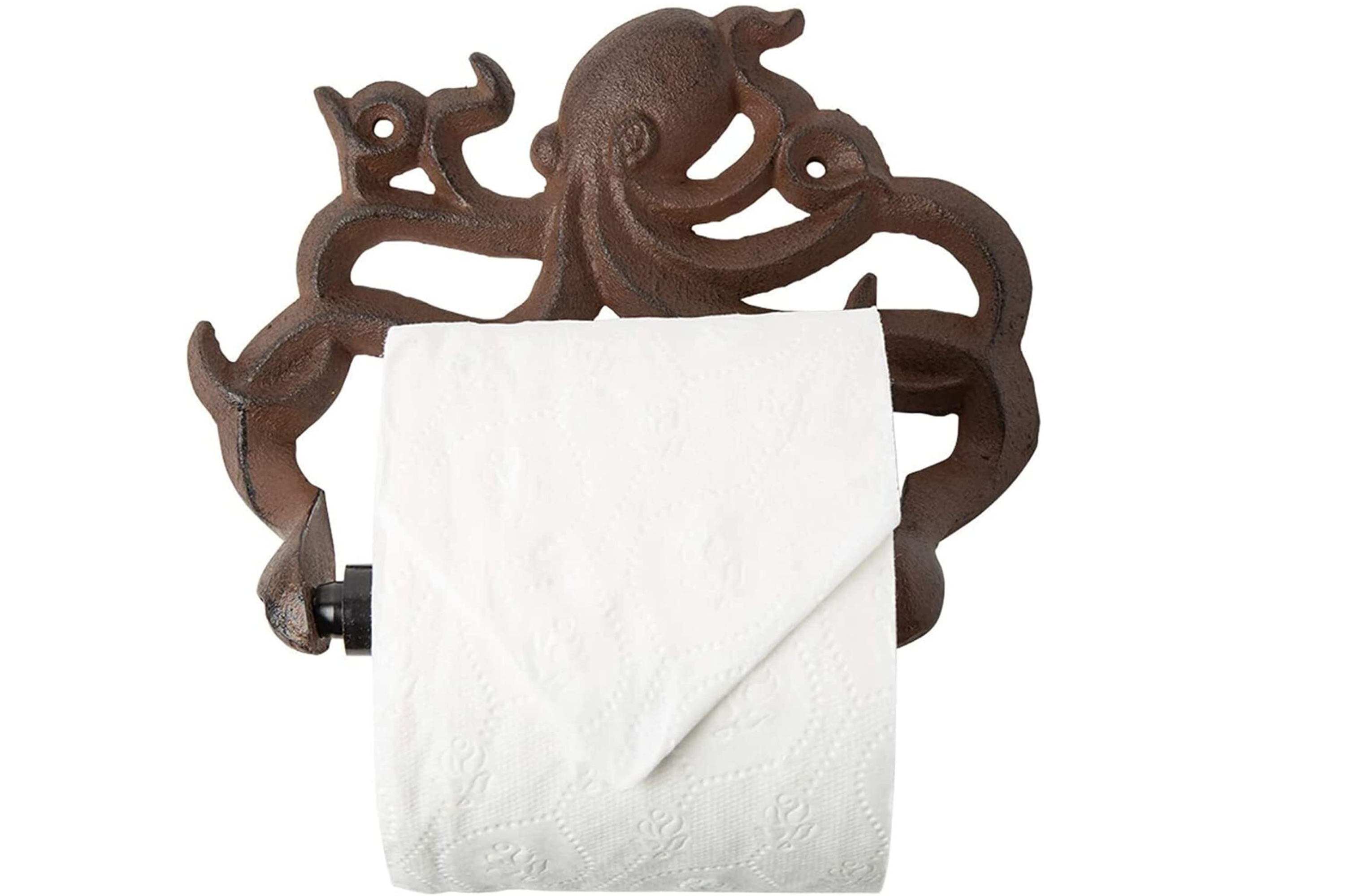Decorative Cast Iron Octopus Toilet Paper Roll Holder– Comfify
