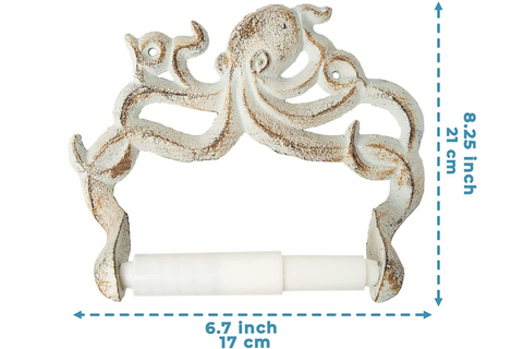Decorative Cast Iron Octopus Toilet Paper Roll Holder