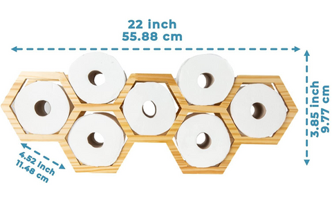 Modern, Floating “Honeycomb Toilet Paper Holder for Bathroom